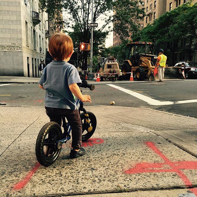 NYC construction + bike = perfect summer evening.
